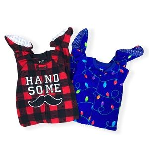Bundle of 2 The Children's Place Footie Pajamas Size 3T (Handsome and Christmas)
